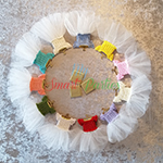 bebek şekeri tüllü elbise magnet-gold askı emzik isimlik pleksi